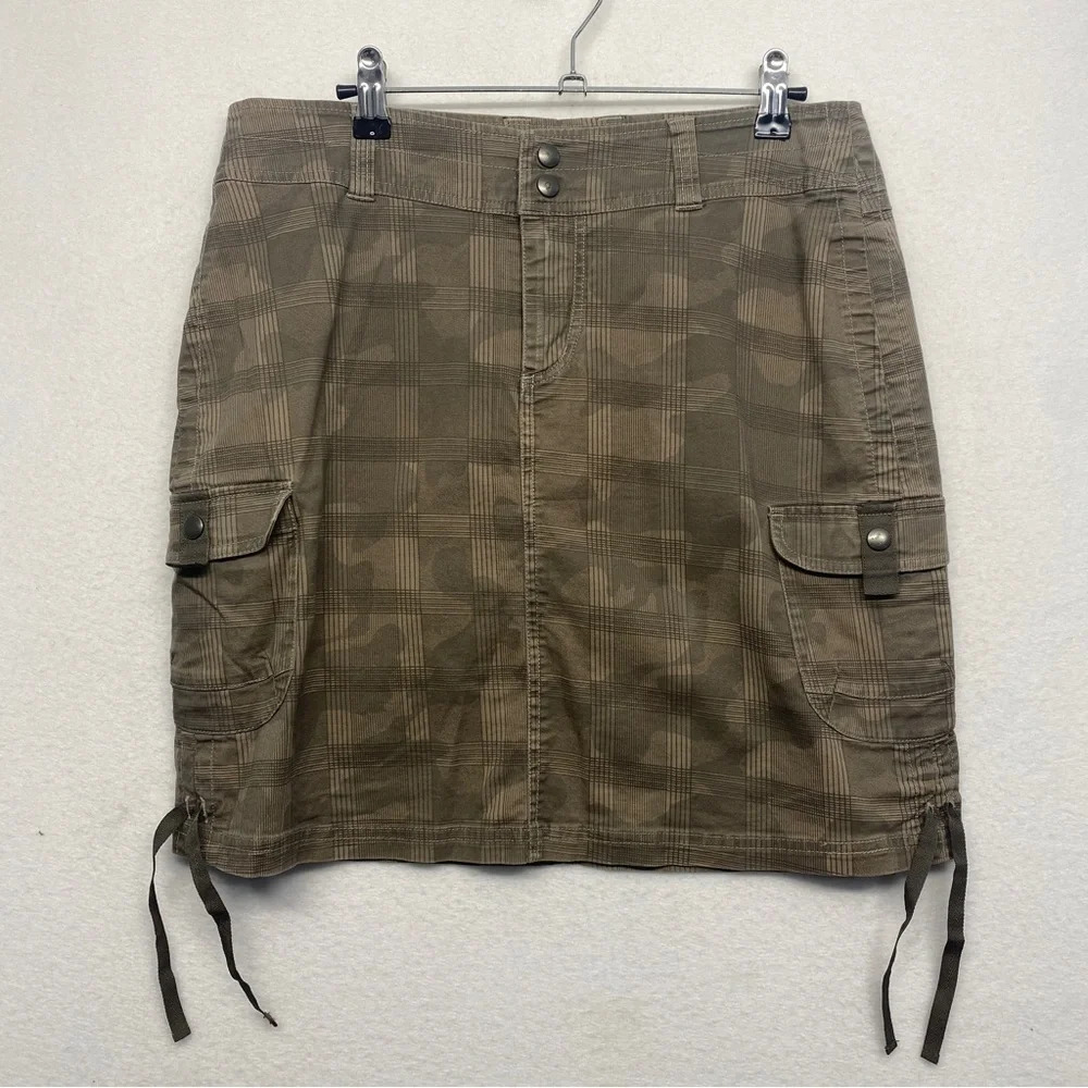 Kuhl Plaid Camo Mini Skirt‎ Cargo 6 Brown Kontra